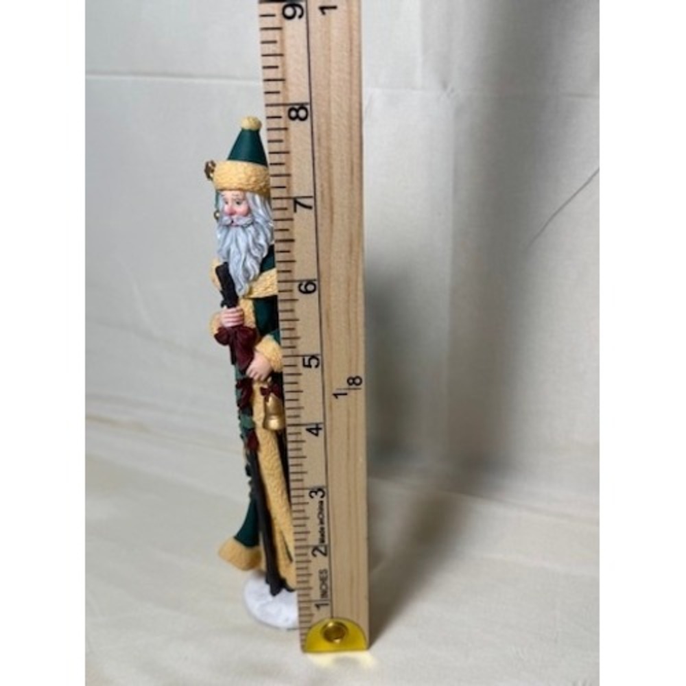 Lenox Vintage Santa Claus Figurine Green Gold Robe Staff Bell 8.5 Inch EUC 1996 - Picture 7 of 8